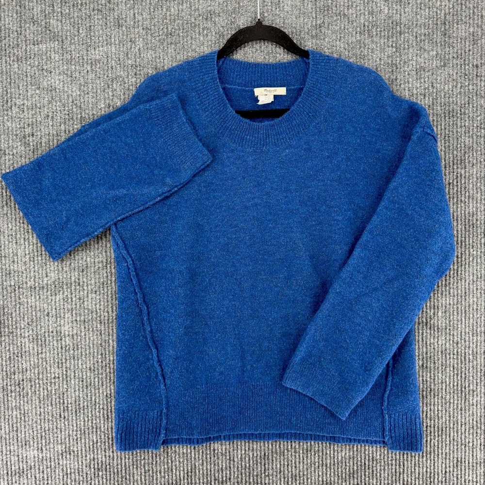 Madewell wool blend Connection sweater womens small royal blue oversized boxy S